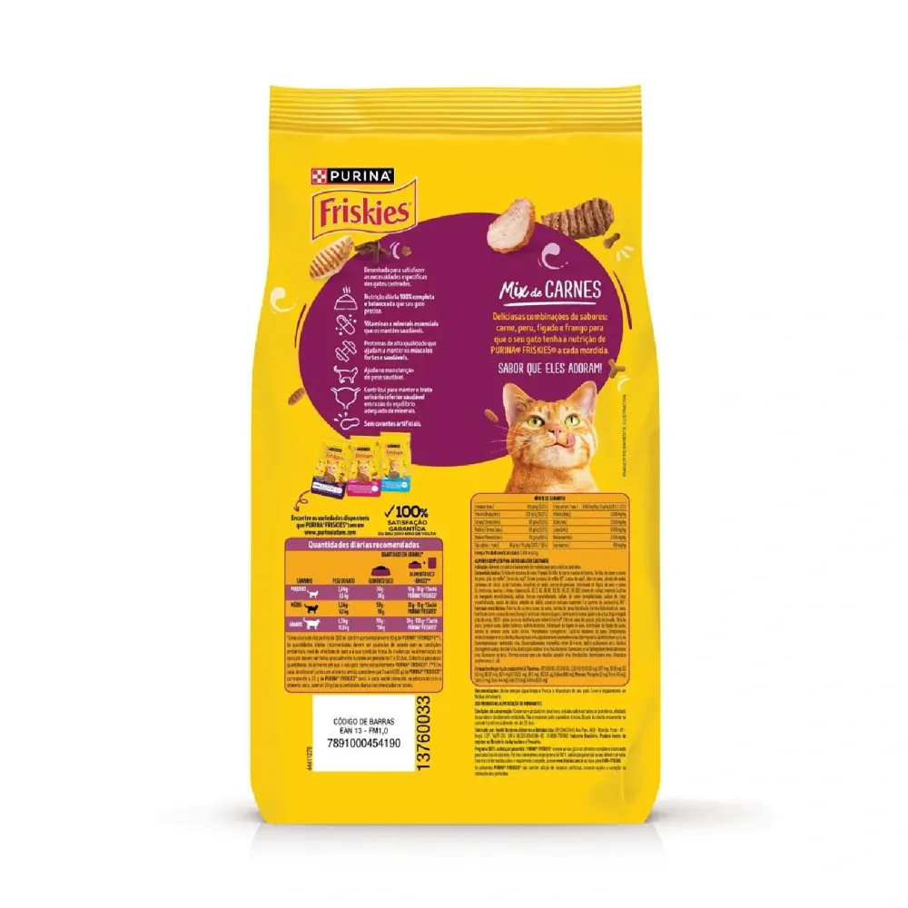 Ração Friskies Gatos Adultos Castrados Mix de Carne — foto 3