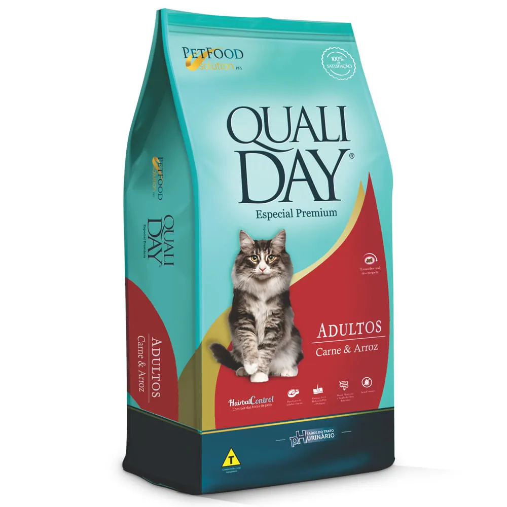 Ração Qualiday Gatos Adultos Carne