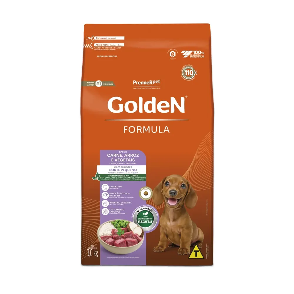 Ração Golden Formula Cães Filhotes Raças Pequenas Carne, Arroz e Vegetais — foto 3