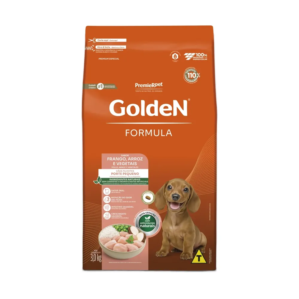 Ração Golden Fórmula Cães Filhotes Raças Pequenas Frango, Arroz e Vegetais — foto 3