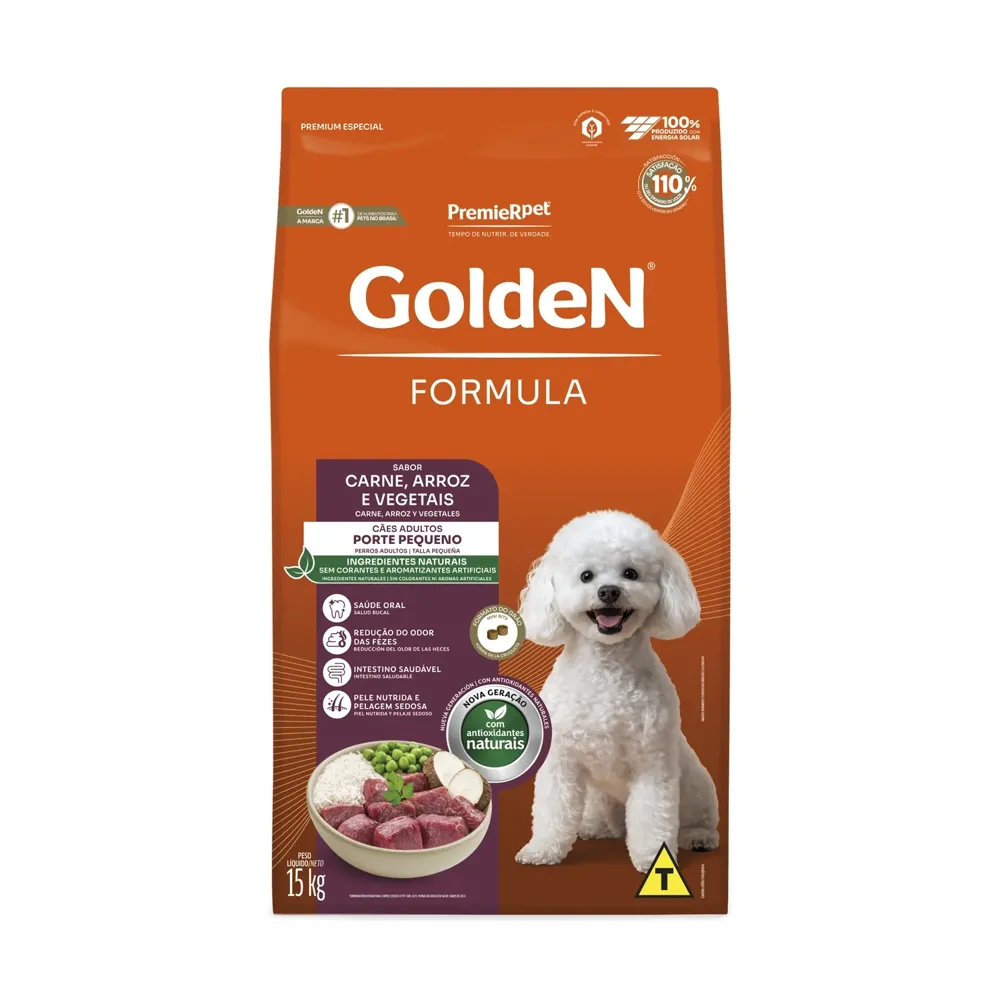 Ração Golden Formula Cães Adultos Raças Pequenas Carne, Arroz e Vegetais Mini Bits — foto 5