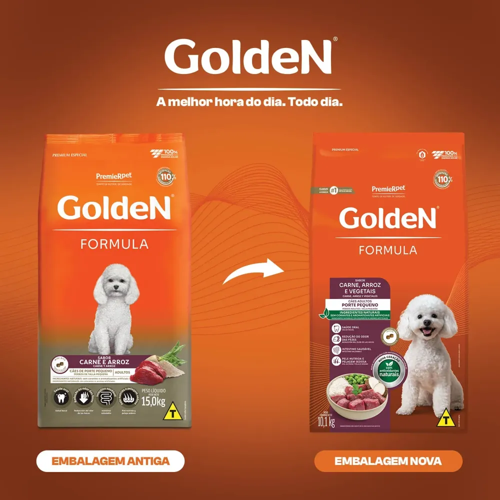 Ração Golden Formula Cães Adultos Raças Pequenas Carne, Arroz e Vegetais Mini Bits — foto 6