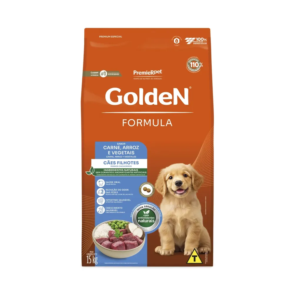 Ração Golden Fórmula para Cães Filhotes Carne, Arroz e Vegetais — foto 3