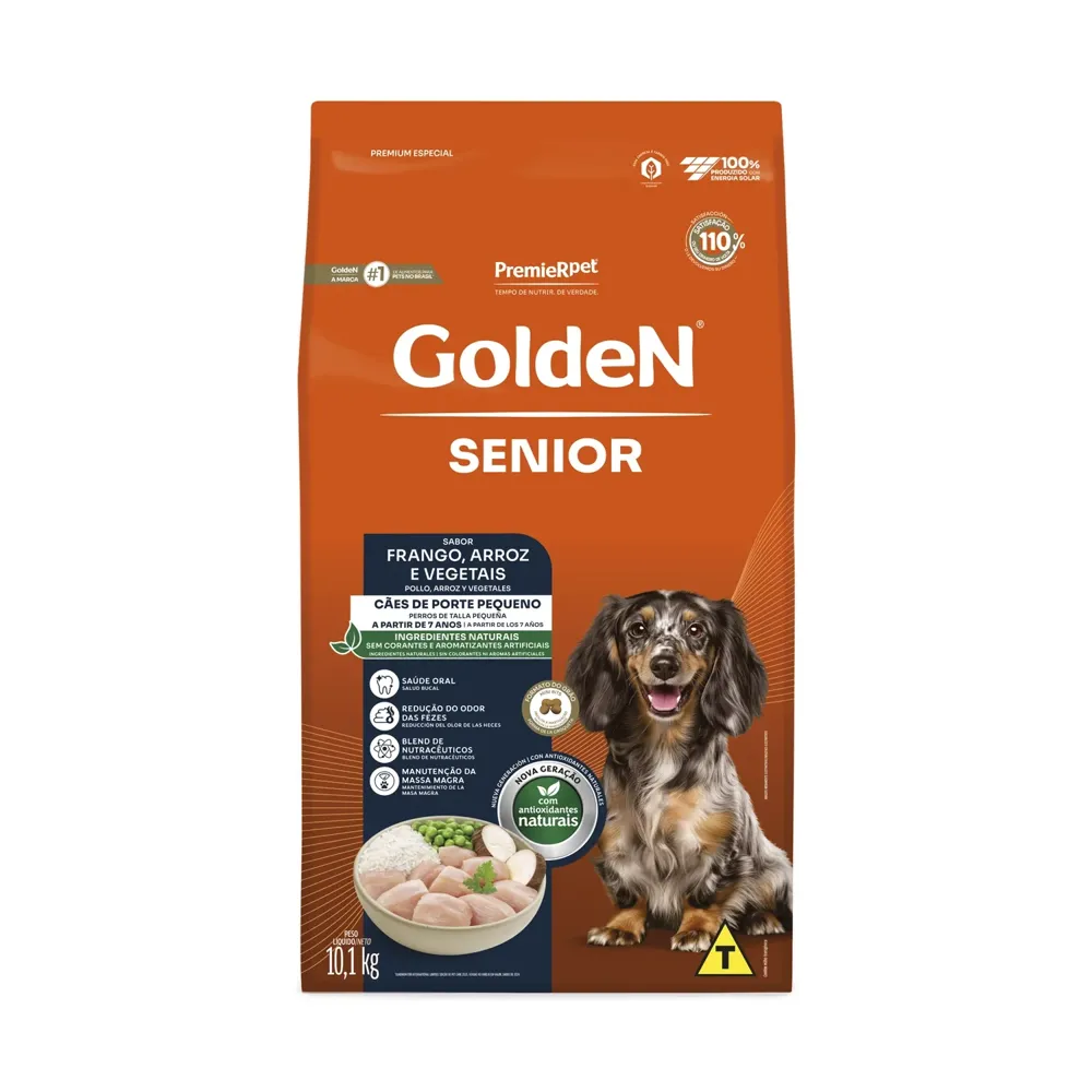 Ração Golden Cães Sênior Porte Pequeno Frango e Arroz Mini Bits — foto 3