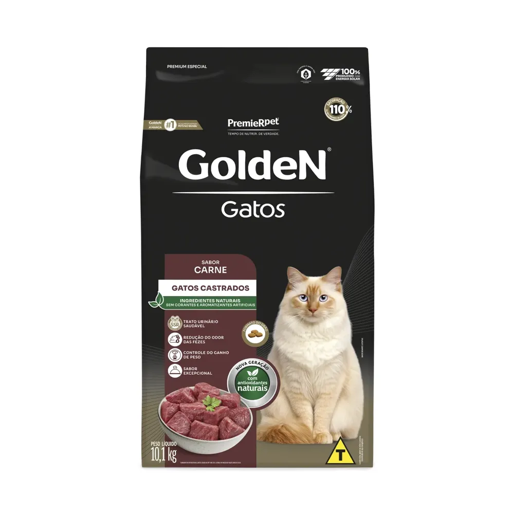 Ração Golden Gatos Adultos Castrados Carne — foto 5