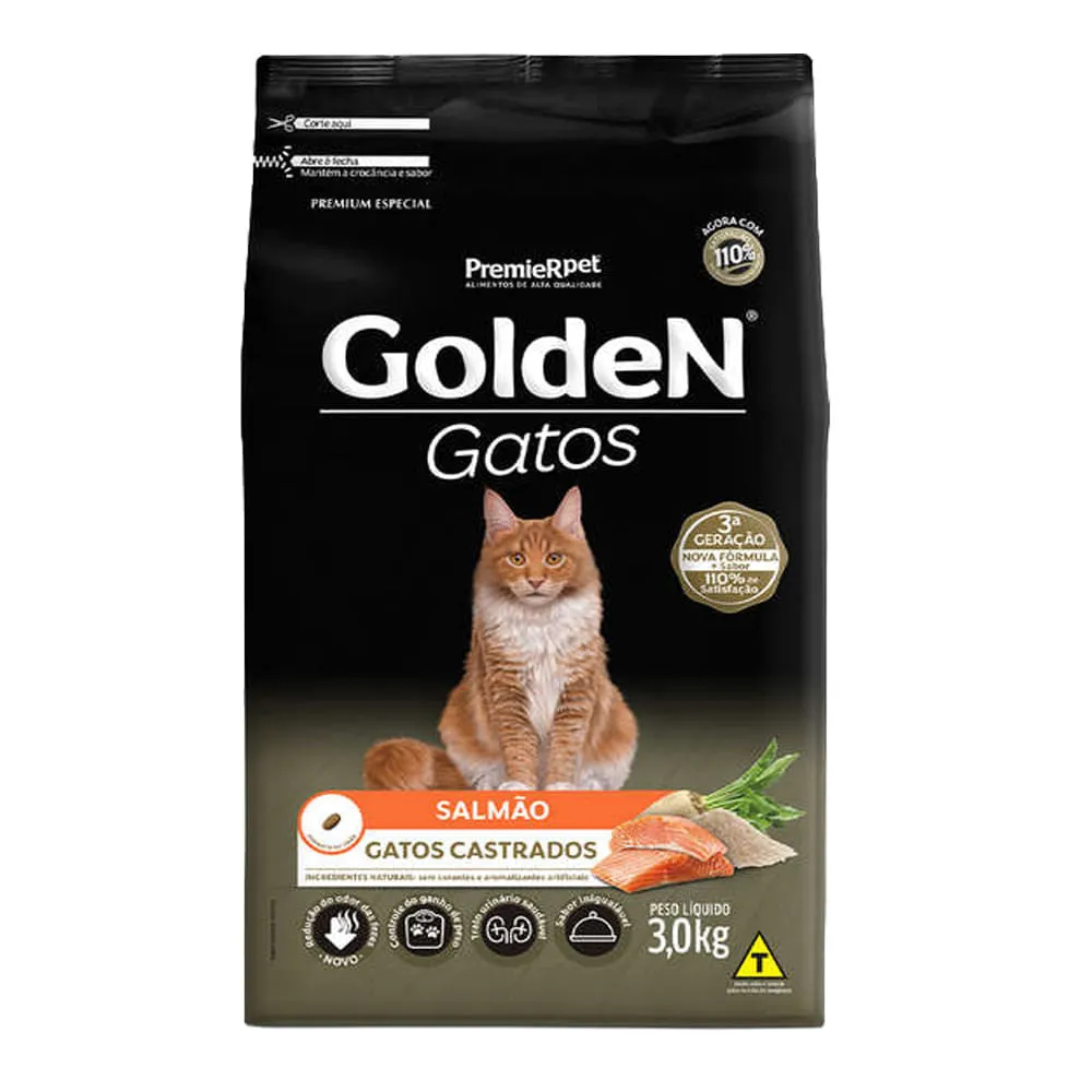 Ração Golden Gatos Adultos Castrados Salmão — foto 4
