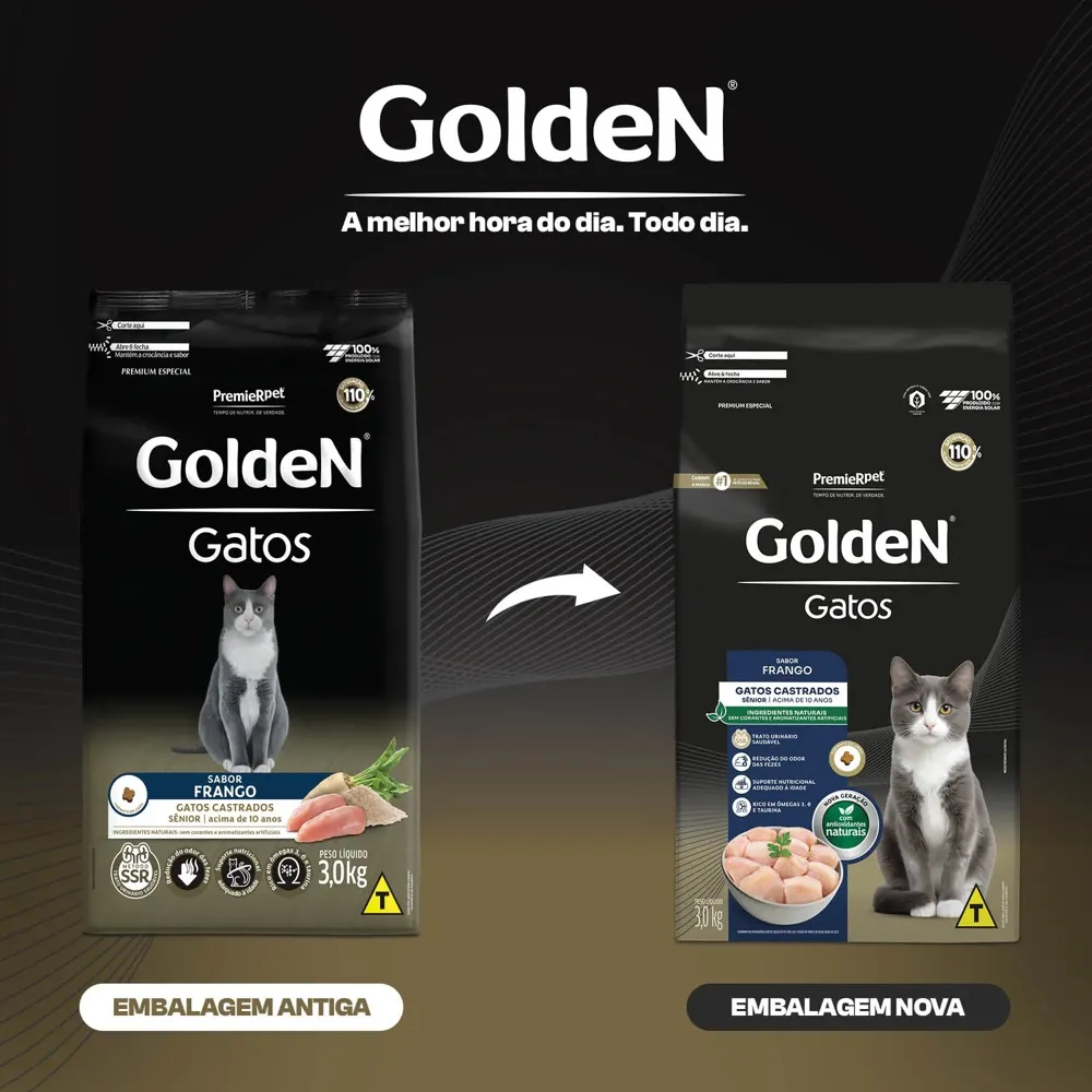 Ração Golden Gatos Sênior Castrados Frango — foto 2