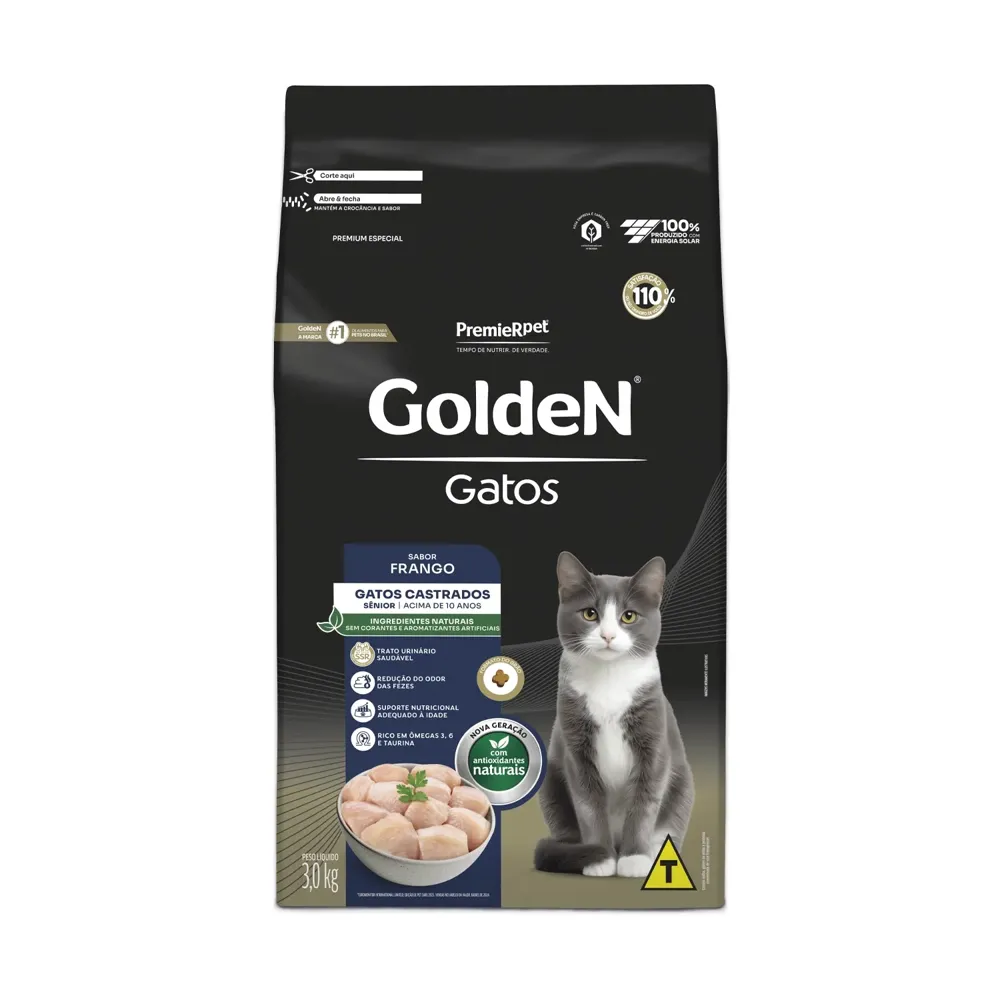 Ração Golden Gatos Sênior Castrados Frango — foto 3