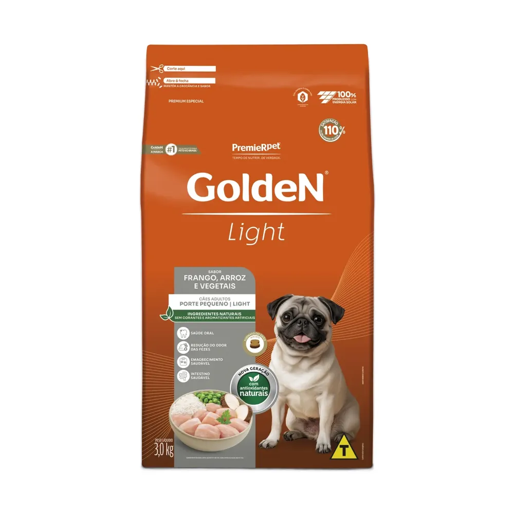 Ração Golden Fórmula Light Cães Adultos Porte Pequeno Frango, Arroz e Vegetais — foto 3