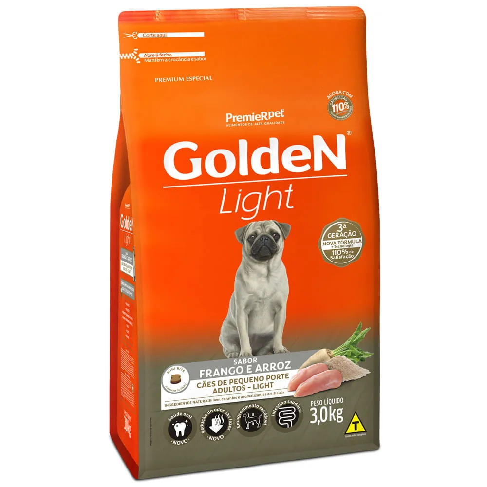 Ração Golden Fórmula Light Cães Adultos Porte Pequeno Frango, Arroz e Vegetais — foto 4