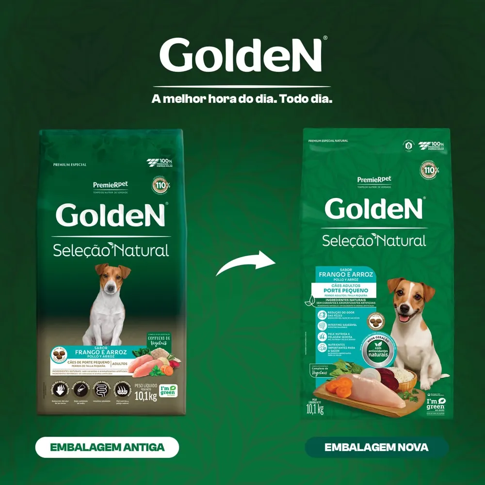 Ração Golden Seleção Natural Cães Adultos Porte Pequeno Frango e Arroz Mini Bits — foto 6