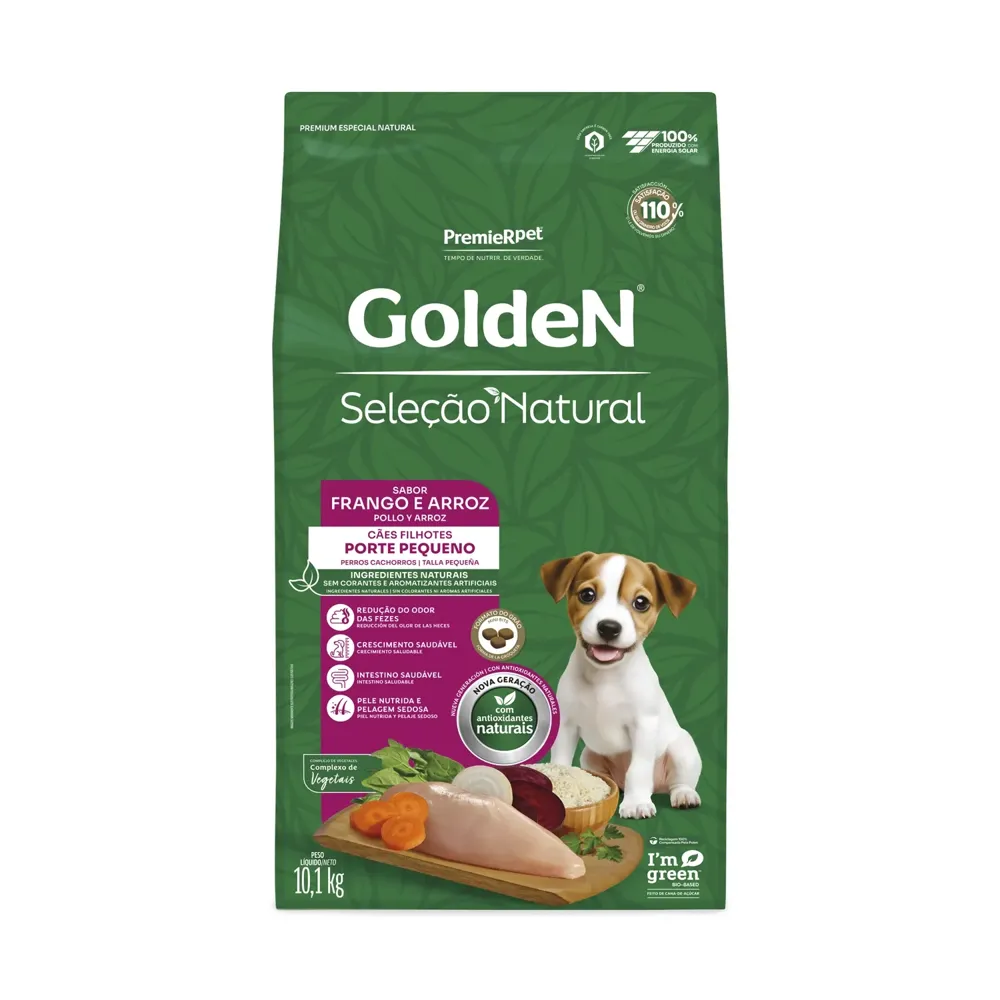 Ração Golden Seleção Natural Cães Filhotes Porte Pequeno Frango e Arroz Mini Bits — foto 5