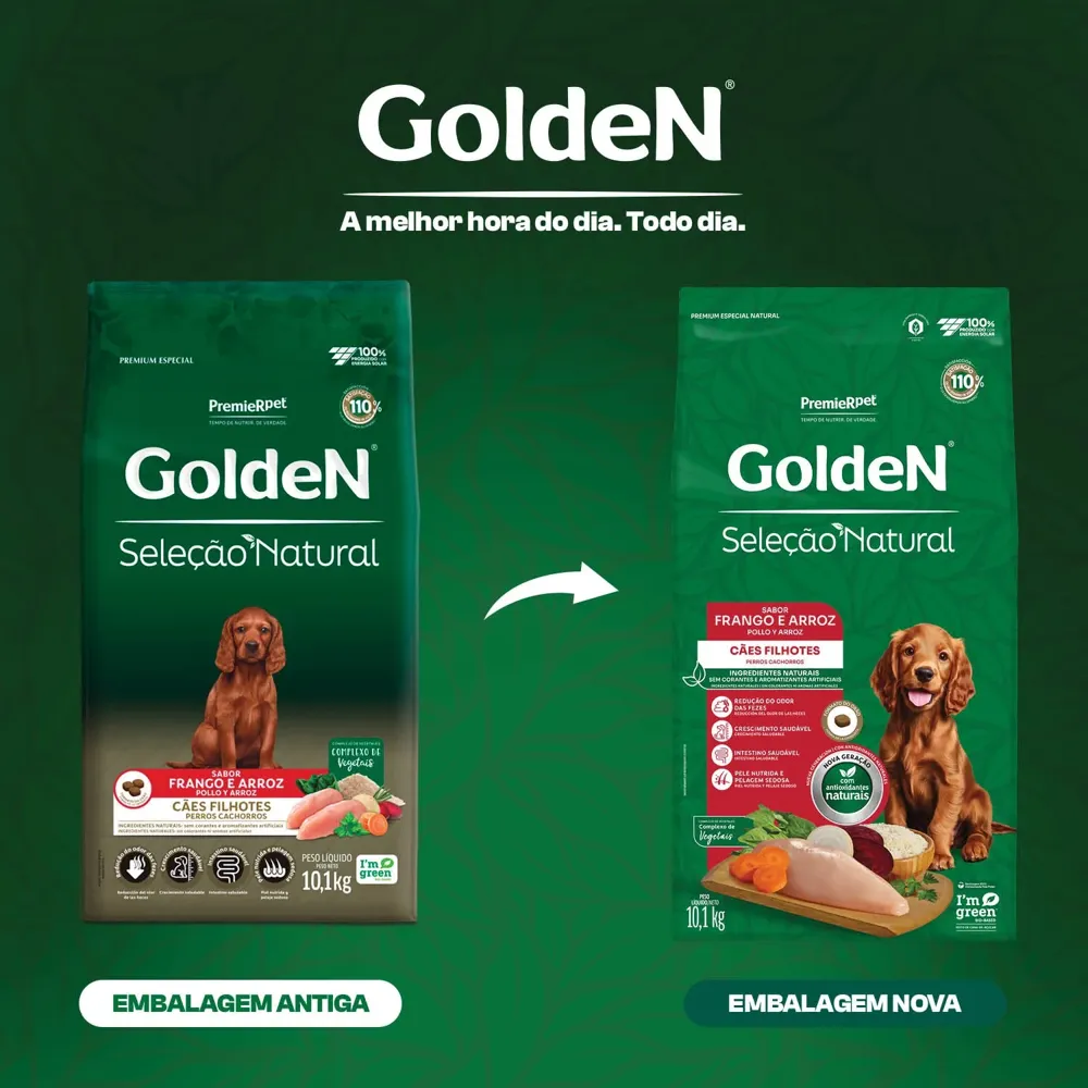 Ração Golden Seleção Natural Cães Filhotes Frango e Arroz — foto 2