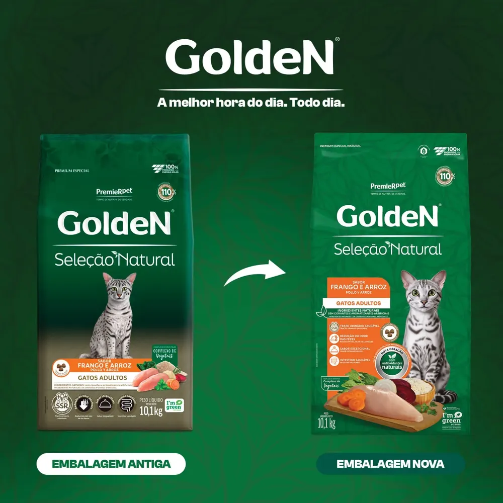 Ração Golden Seleção Natural Gatos Adultos Frango e Arroz — foto 4