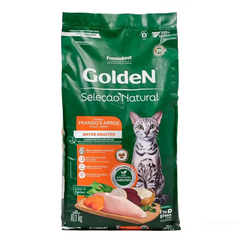 Ração Golden Seleção Natural Gatos Adultos Frango e Arroz — foto 6