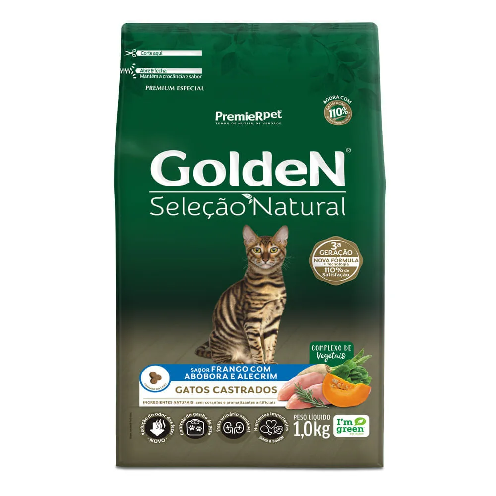 Ração Golden Seleção Natural Gatos Castrados Frango com Abóbora e Alecrim — foto 2