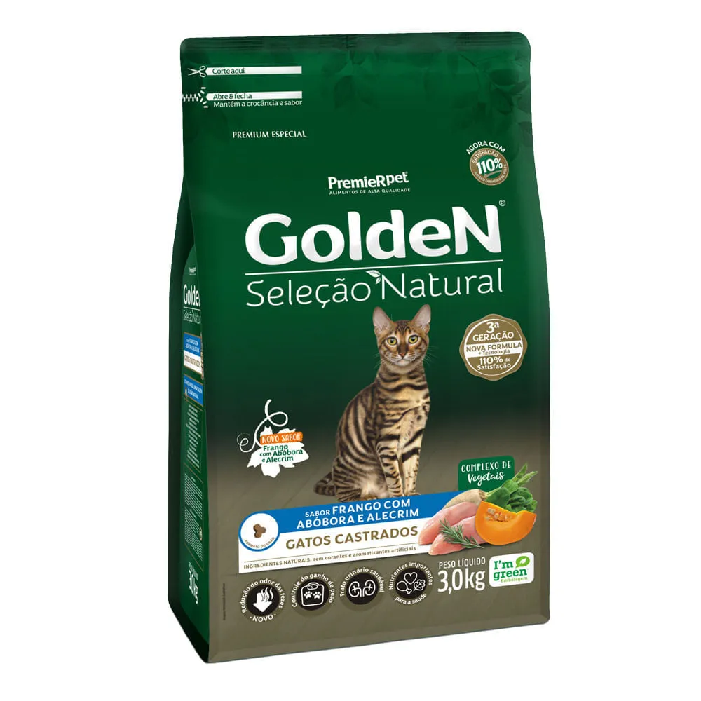 Ração Golden Seleção Natural Gatos Castrados Frango com Abóbora e Alecrim — foto 4