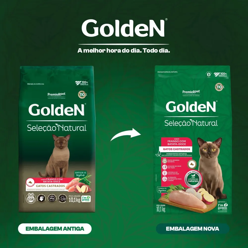 Ração Golden Seleção Natural Gatos Castrados Frango com Batata-Doce — foto 2