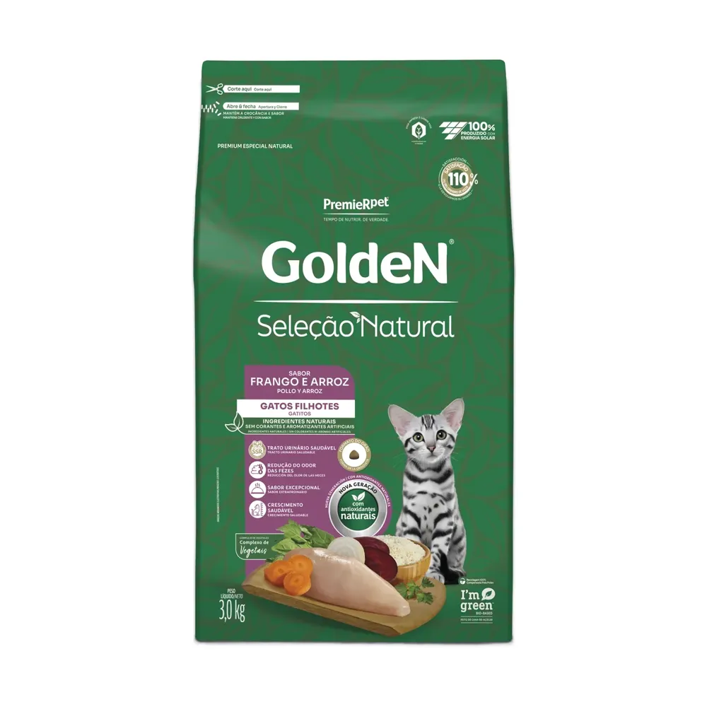 Ração Golden Seleção Natural Gatos Filhotes Frango e Arroz — foto 3