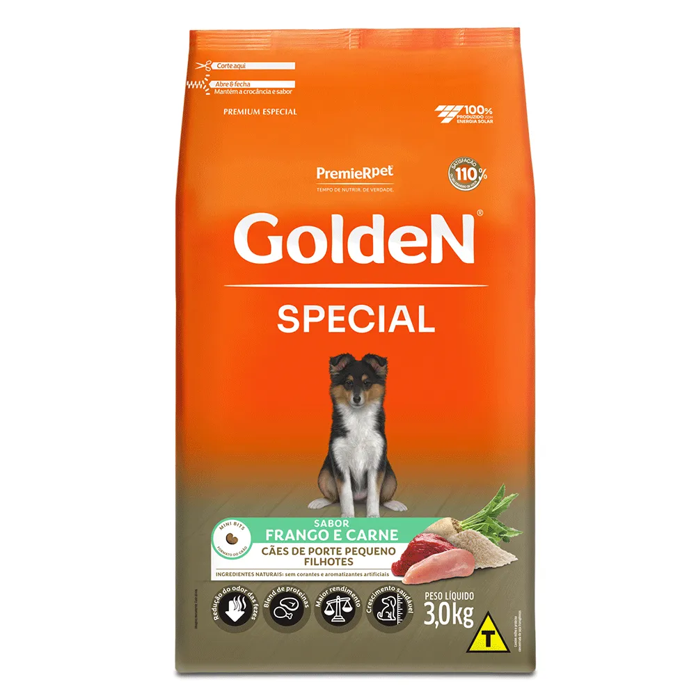 Ração Golden Special Cães Filhotes Porte Pequeno Frango e Carne — foto 2