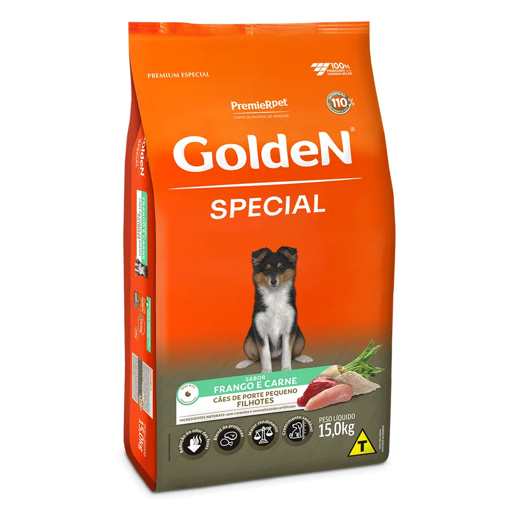 Ração Golden Special Cães Filhotes Porte Pequeno Frango e Carne — foto 3
