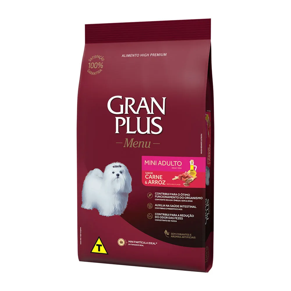 Ração GranPlus Menu Cães Adultos Mini Carne e Arroz — foto 2
