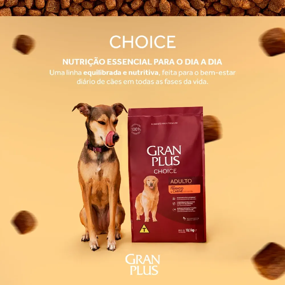 Ração GranPlus Choice Cães Adultos Frango e Carne — foto 6