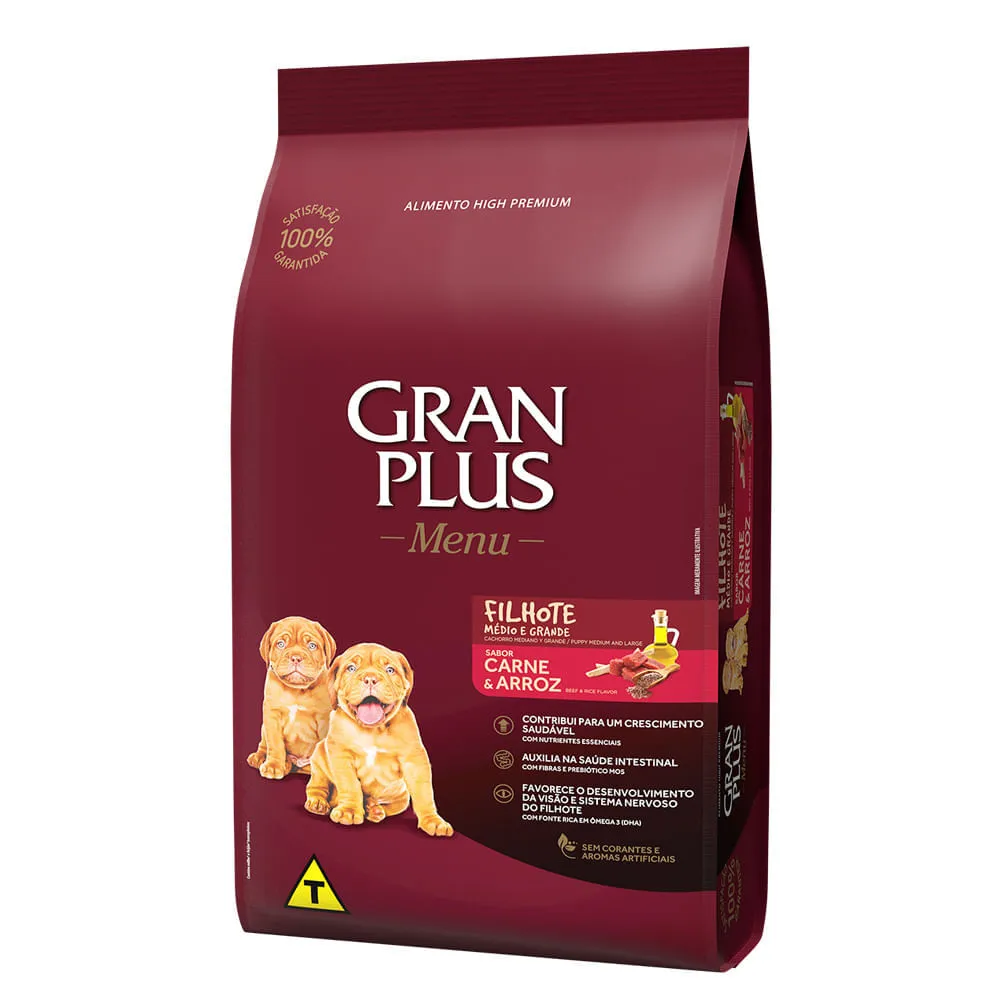 Ração GranPlus Menu Cães Filhotes Carne e Arroz — foto 2