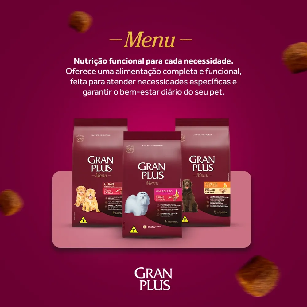 Ração GranPlus Menu Cães Filhotes Carne e Arroz — foto 6