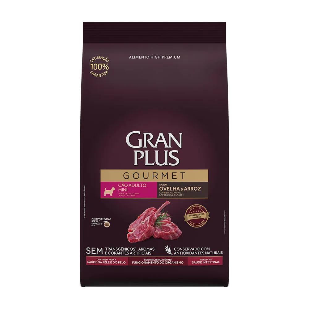 Ração GranPlus Gourmet Cães Adultos Mini Ovelha e Arroz