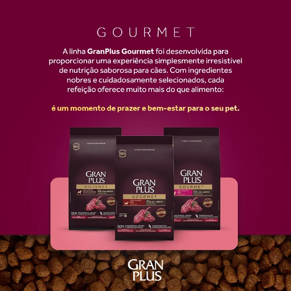 Ração GranPlus Gourmet Cães Filhotes Médio e Grande Ovelha e Arroz — foto 6