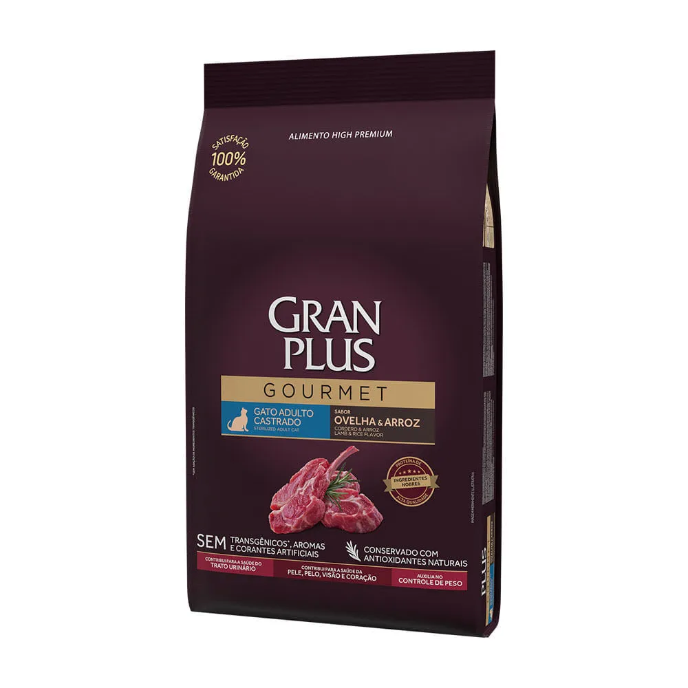 Ração GranPlus Gourmet Gatos Adultos Castrados Ovelha e Arroz — foto 2
