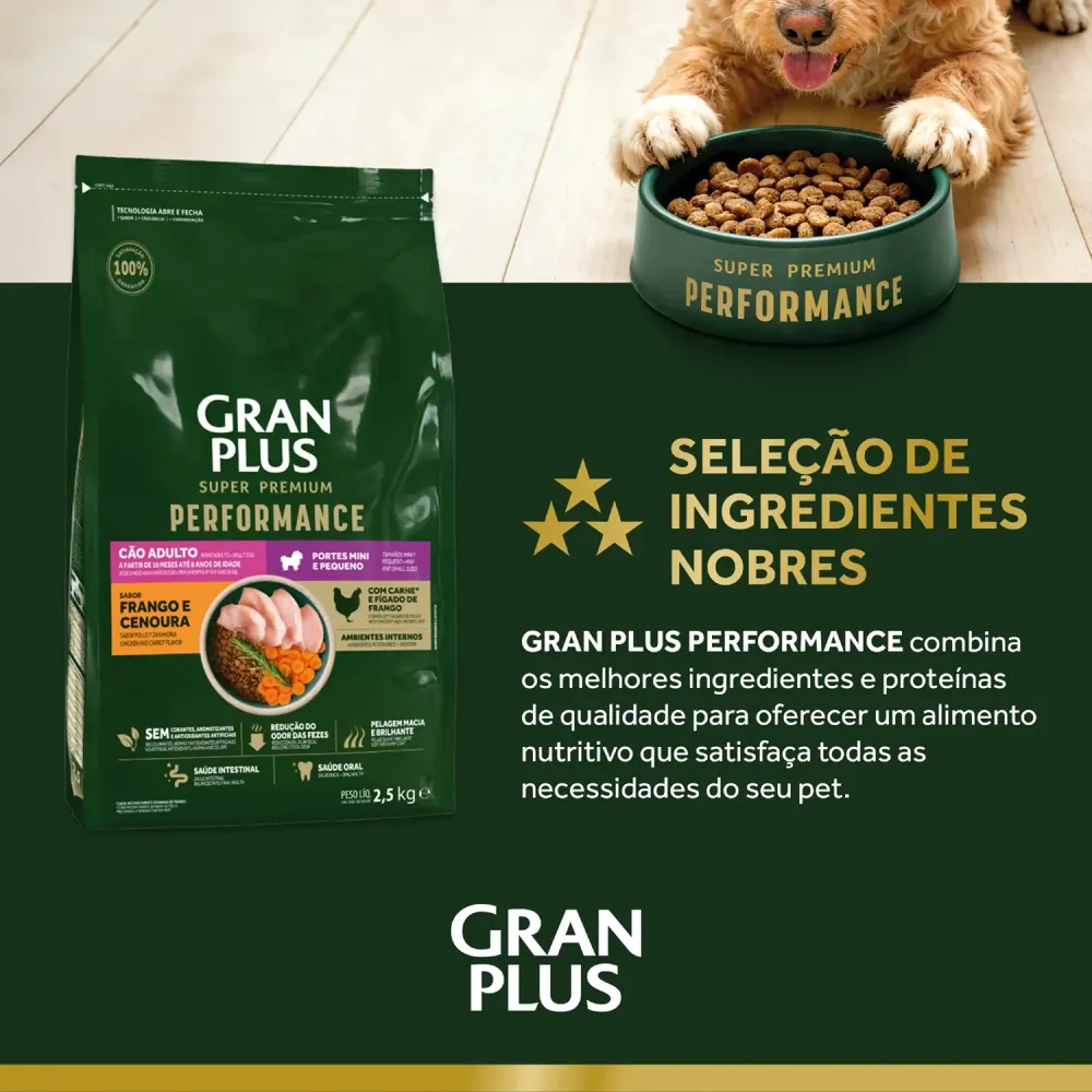 Ração GranPlus Performance Cães Adultos Mini e Pequeno Frango e Cenoura — foto 4