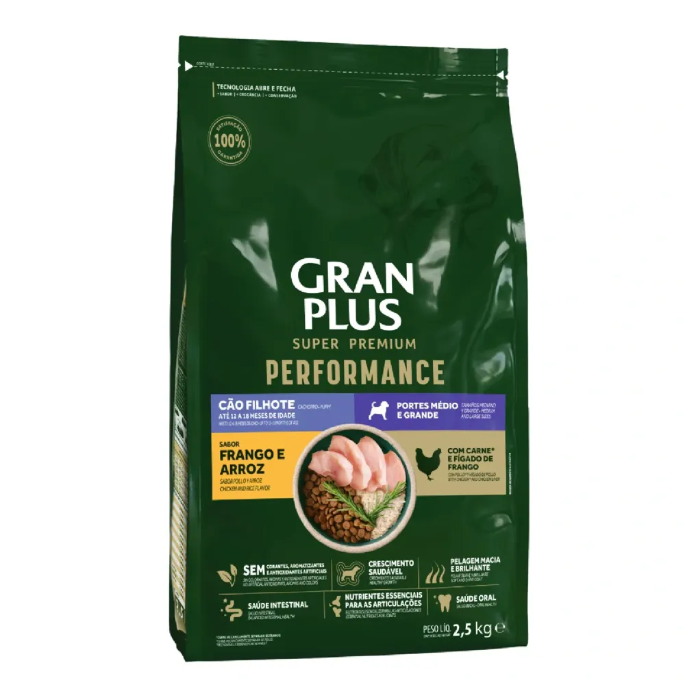 Ração GranPlus Performance Cães Filhotes Médio e Grande Frango e Arroz — foto 2