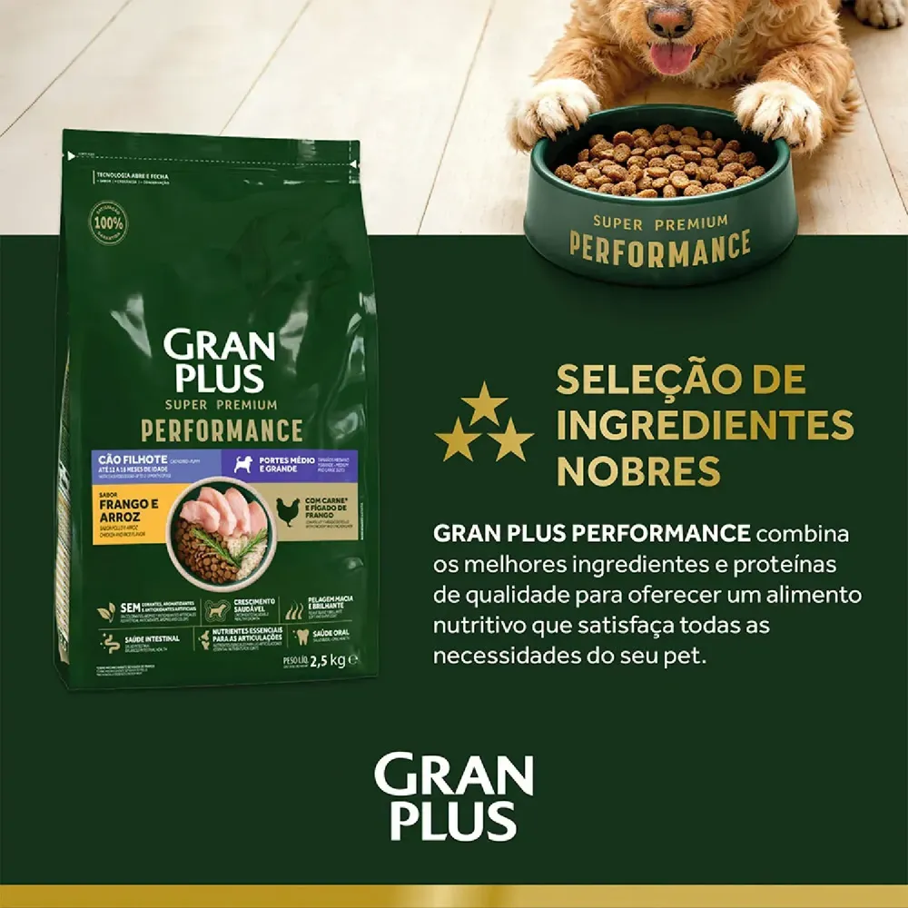 Ração GranPlus Performance Cães Filhotes Médio e Grande Frango e Arroz — foto 4