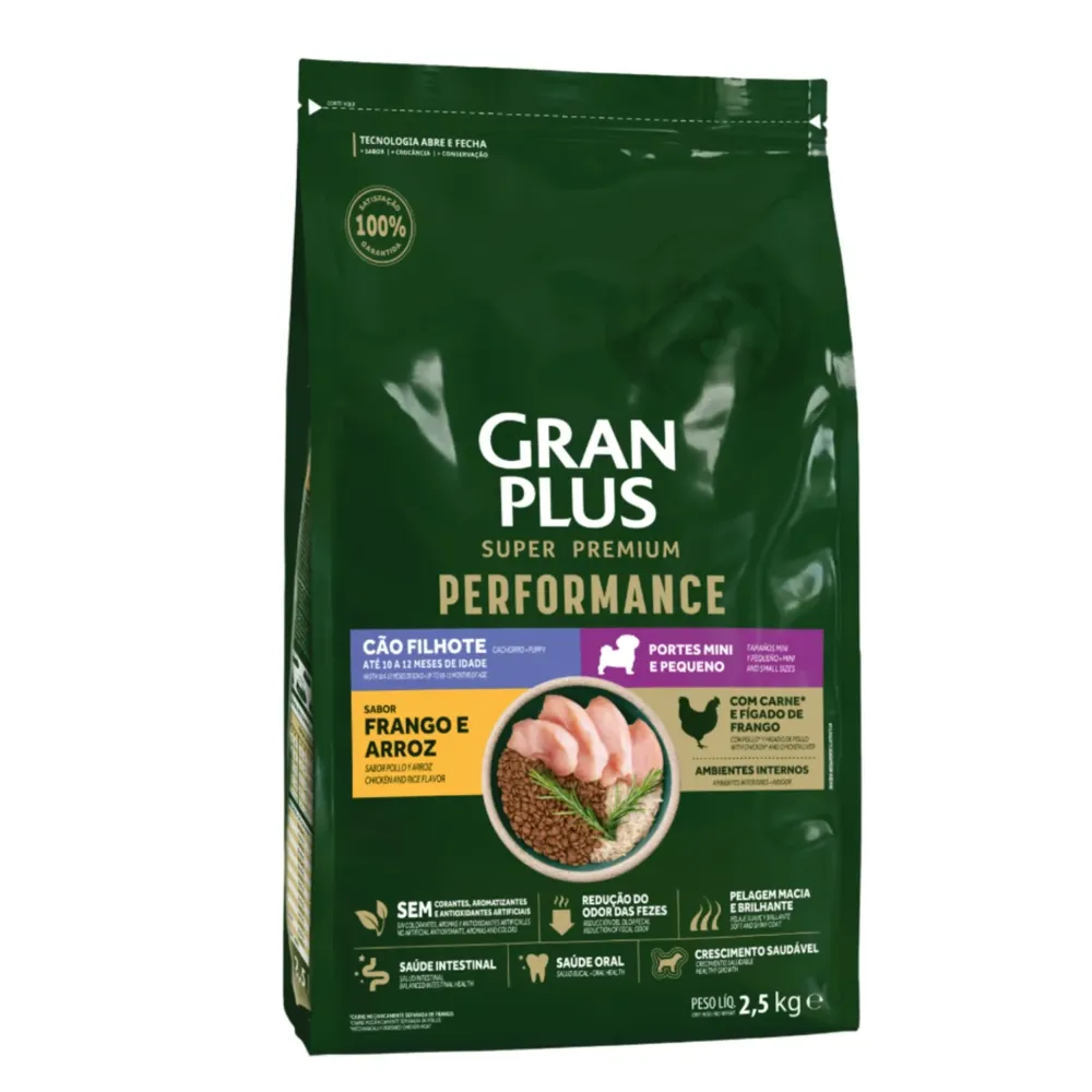 Ração GranPlus Performance Cães Filhotes Mini e Pequeno Frango e Arroz — foto 2