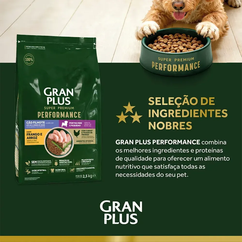 Ração GranPlus Performance Cães Filhotes Mini e Pequeno Frango e Arroz — foto 4