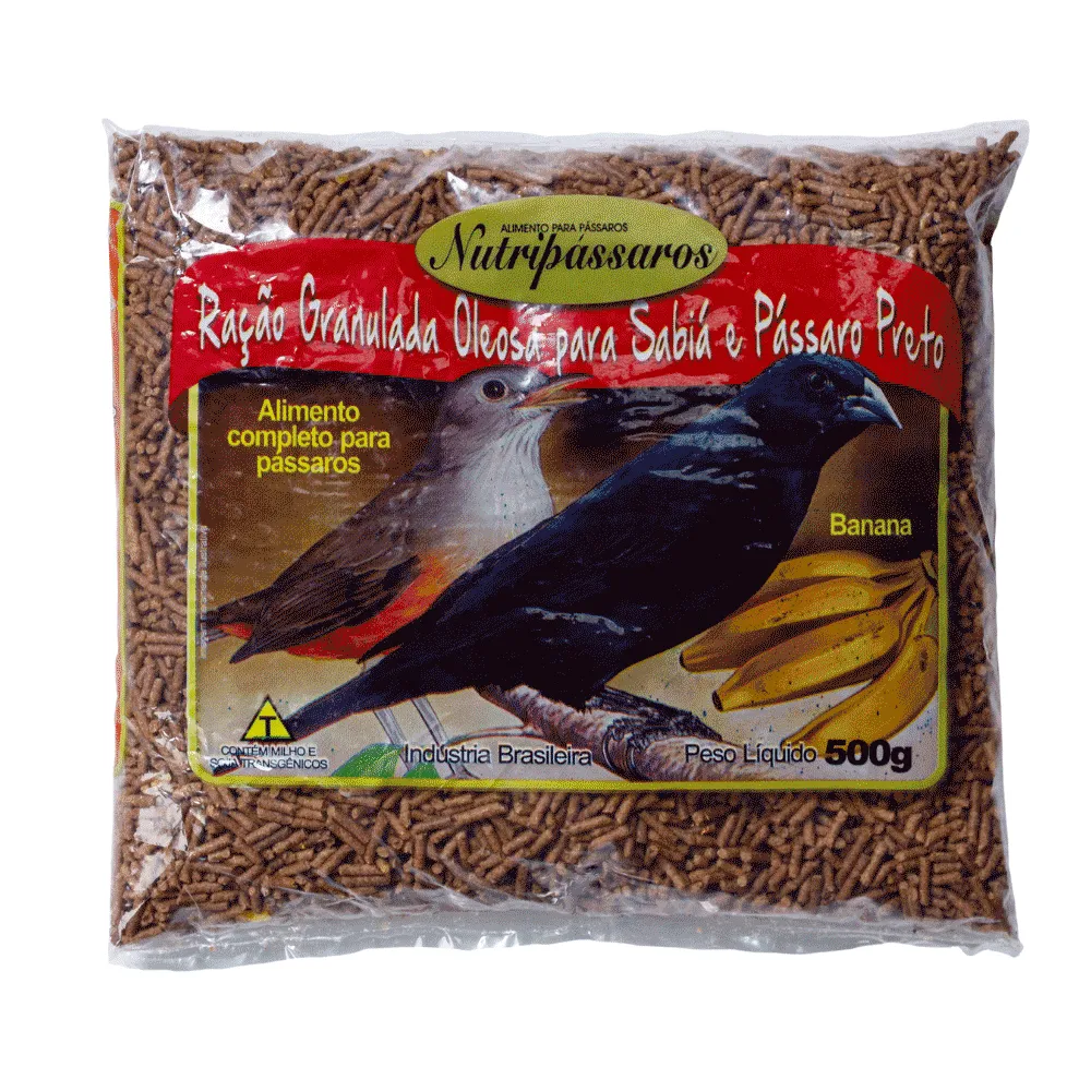 Ração Granulada Oleosa para Sabiá e Pássaro Preto Nutripássaros Banana
