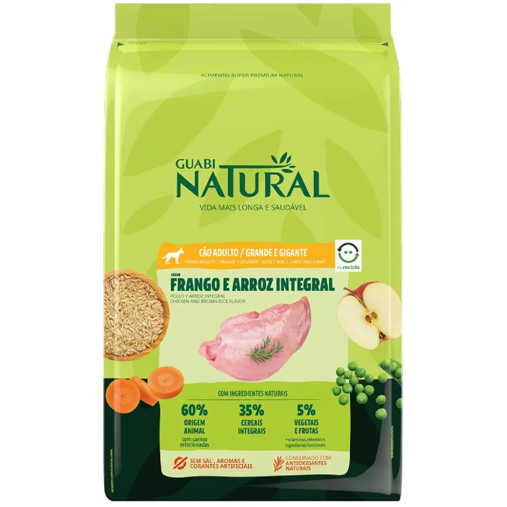 Ração Guabi Natural Cães Adultos Grandes Frango e Arroz