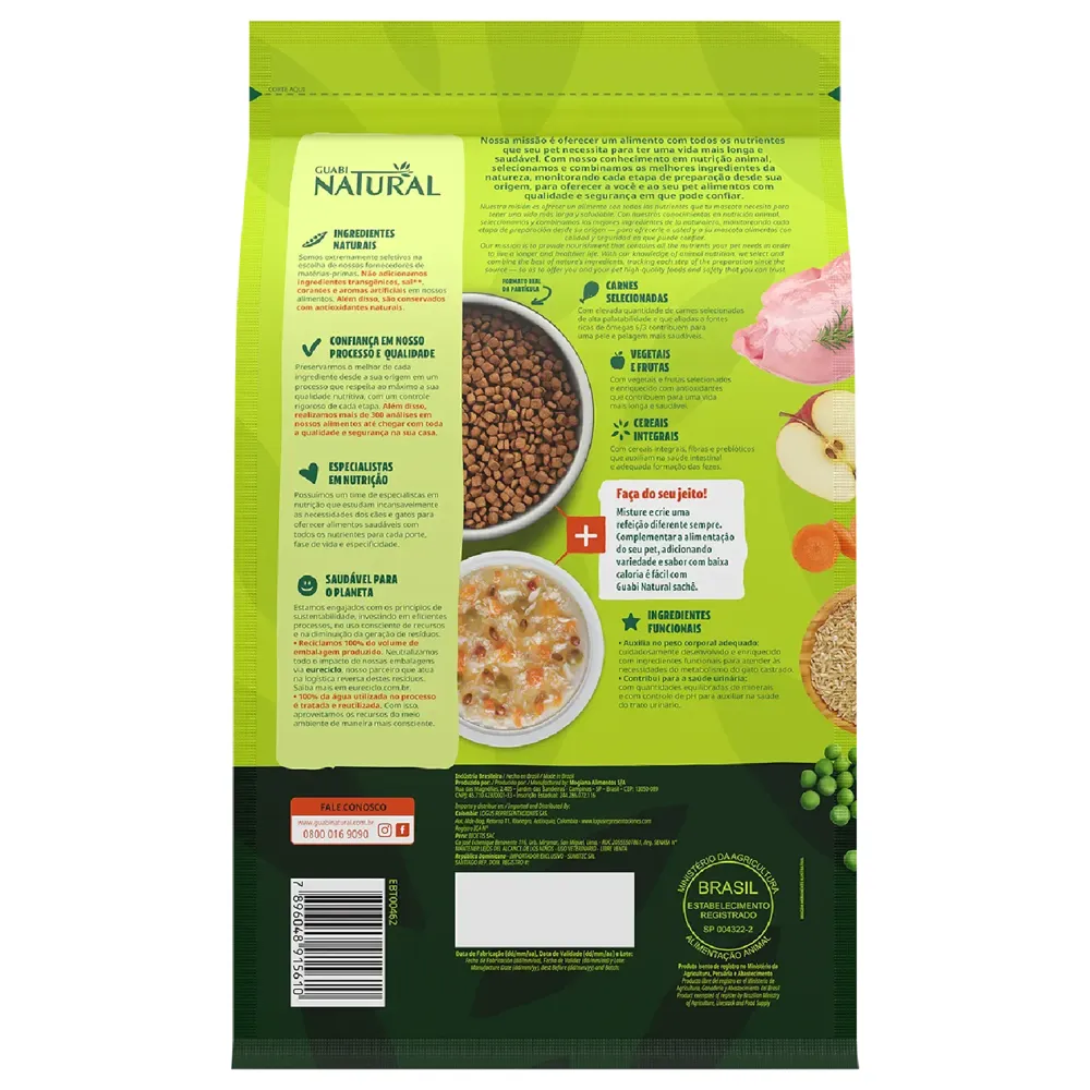 Ração Guabi Natural Gato Adulto Castrado Frango e Arroz Integral — foto 2