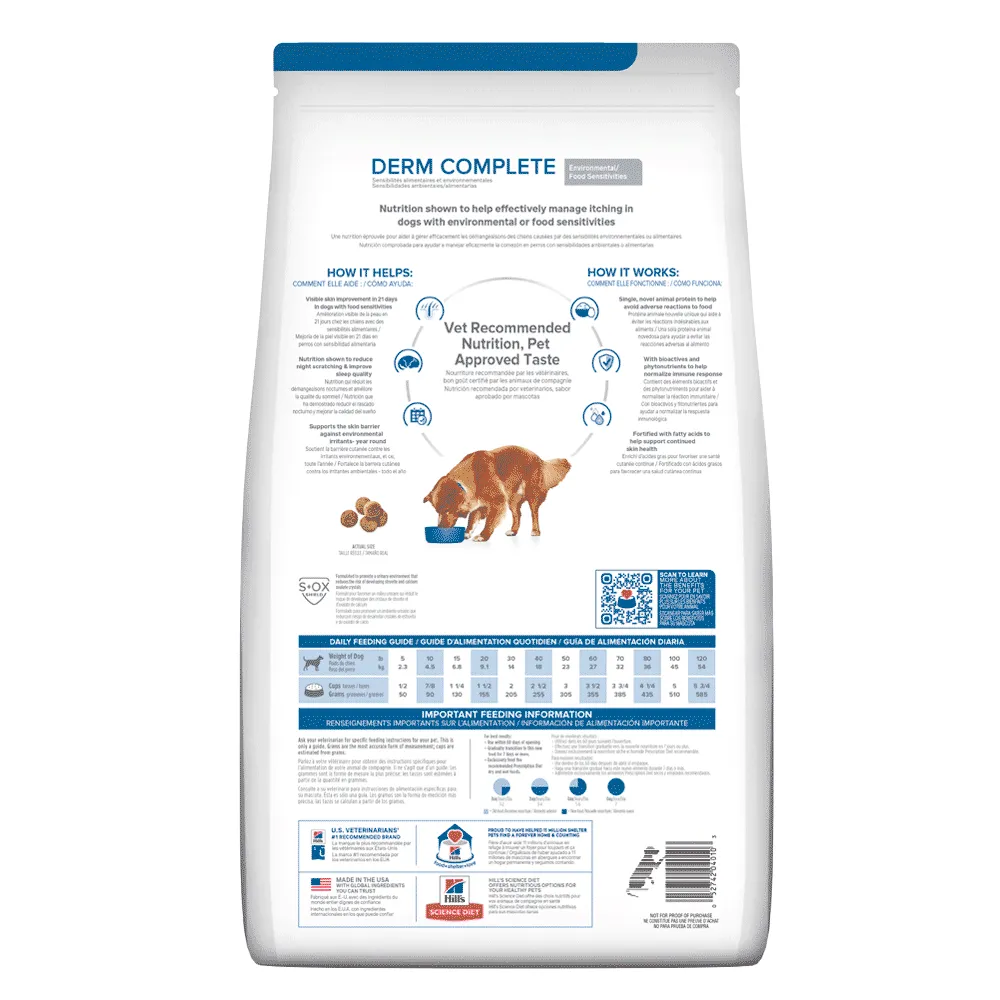 Ração Hill's Prescription Diet Derm Complete Cães Adultos — foto 2