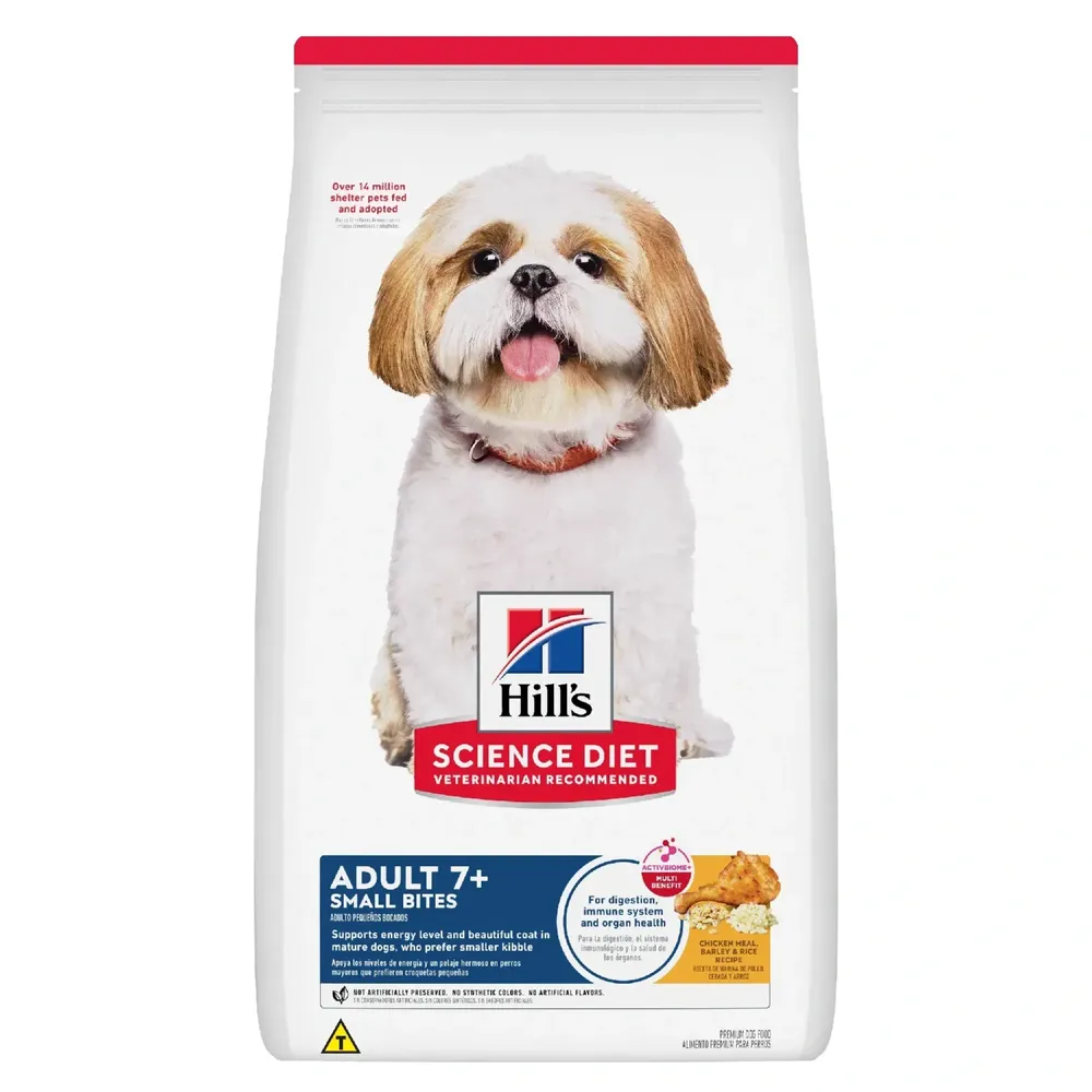 Ração Hill's Science Diet Adulto 7+ Pedaços Pequenos Cães Idosos Sabor Frango