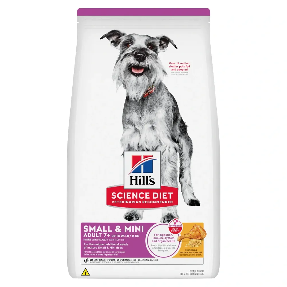 Ração Hill's Science Diet Adulto 7+ para Cães Idosos Pequenos e Mini Sabor Frango