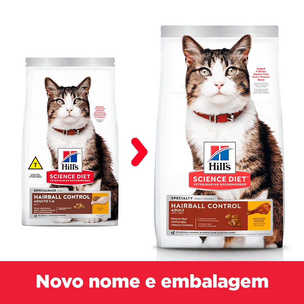 Ração Hill's Science Diet Controle Bolas de Pelo para Gatos Adultos Sabor Frango — foto 2