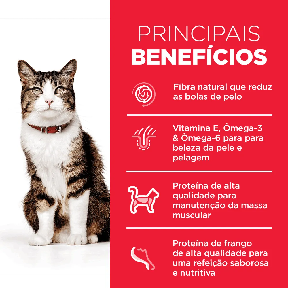 Ração Hill's Science Diet Controle Bolas de Pelo para Gatos Adultos Sabor Frango — foto 5