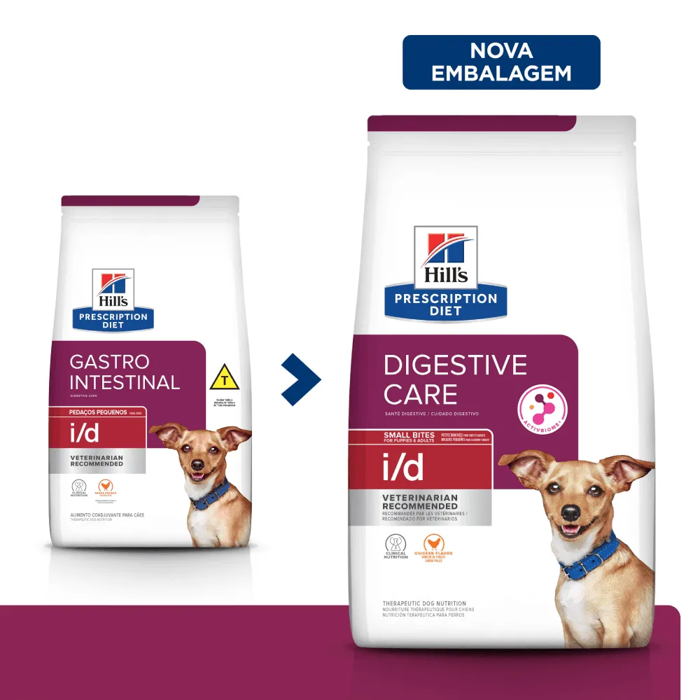 Ração Hill's Prescription Diet I/D Cães Adultos Cuidado Gastrointestinal Pedaços Pequenos — foto 2