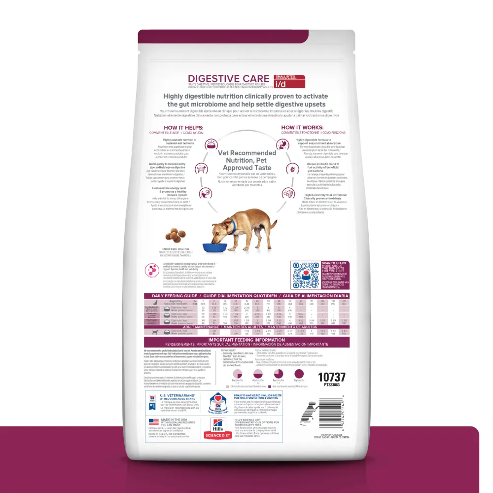Ração Hill's Prescription Diet I/D Cães Adultos Cuidado Gastrointestinal Pedaços Pequenos — foto 4