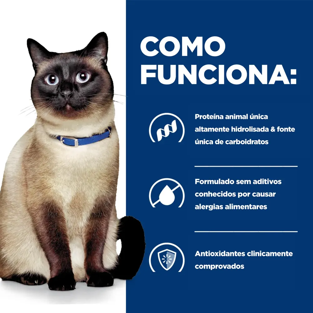 Ração Hill's Prescription Diet Z/D Gatos Adultos Alergias Alimentares e da Pele — foto 5