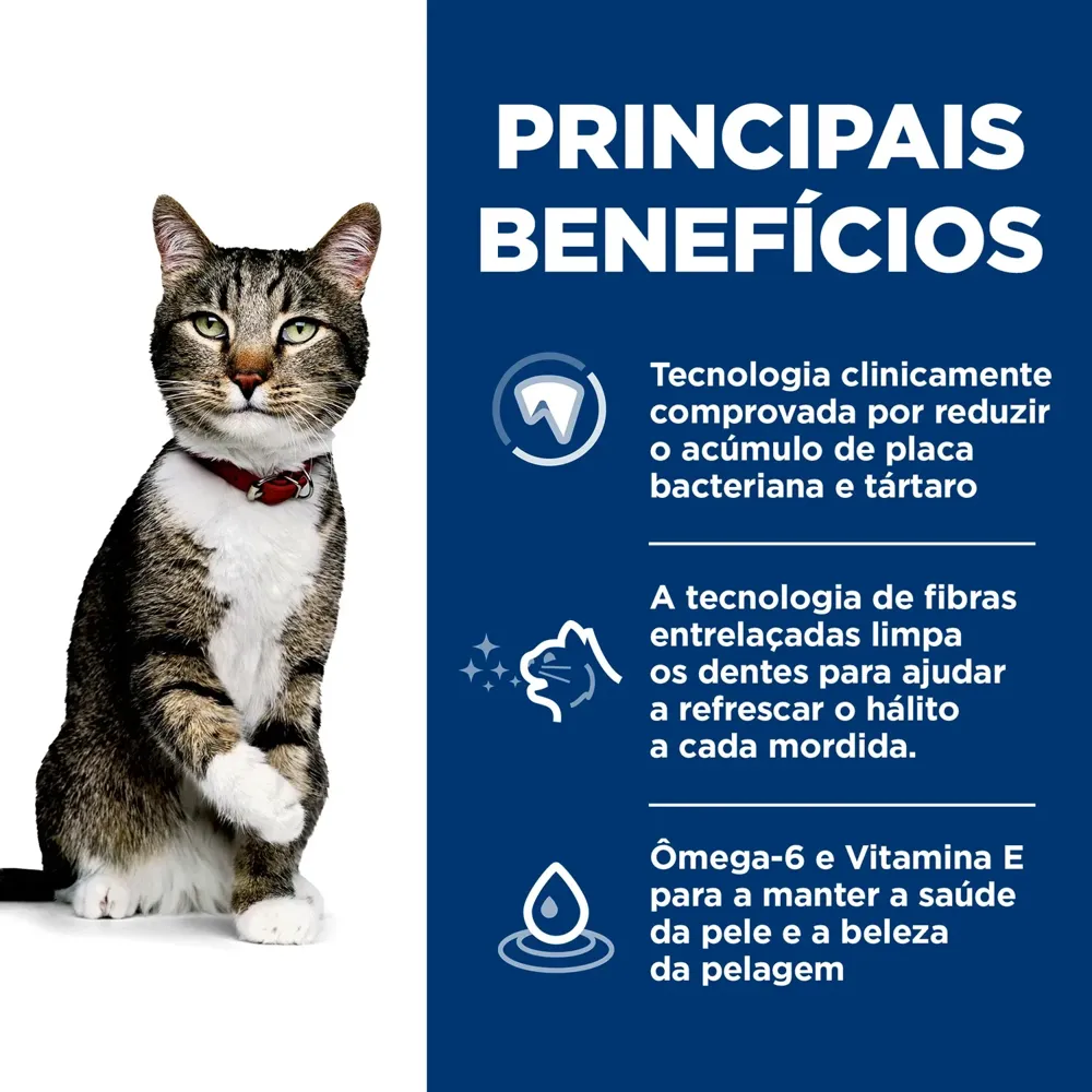 Ração Hill's Science Diet Saúde Dental para Gatos Adultos Sabor Frango — foto 3