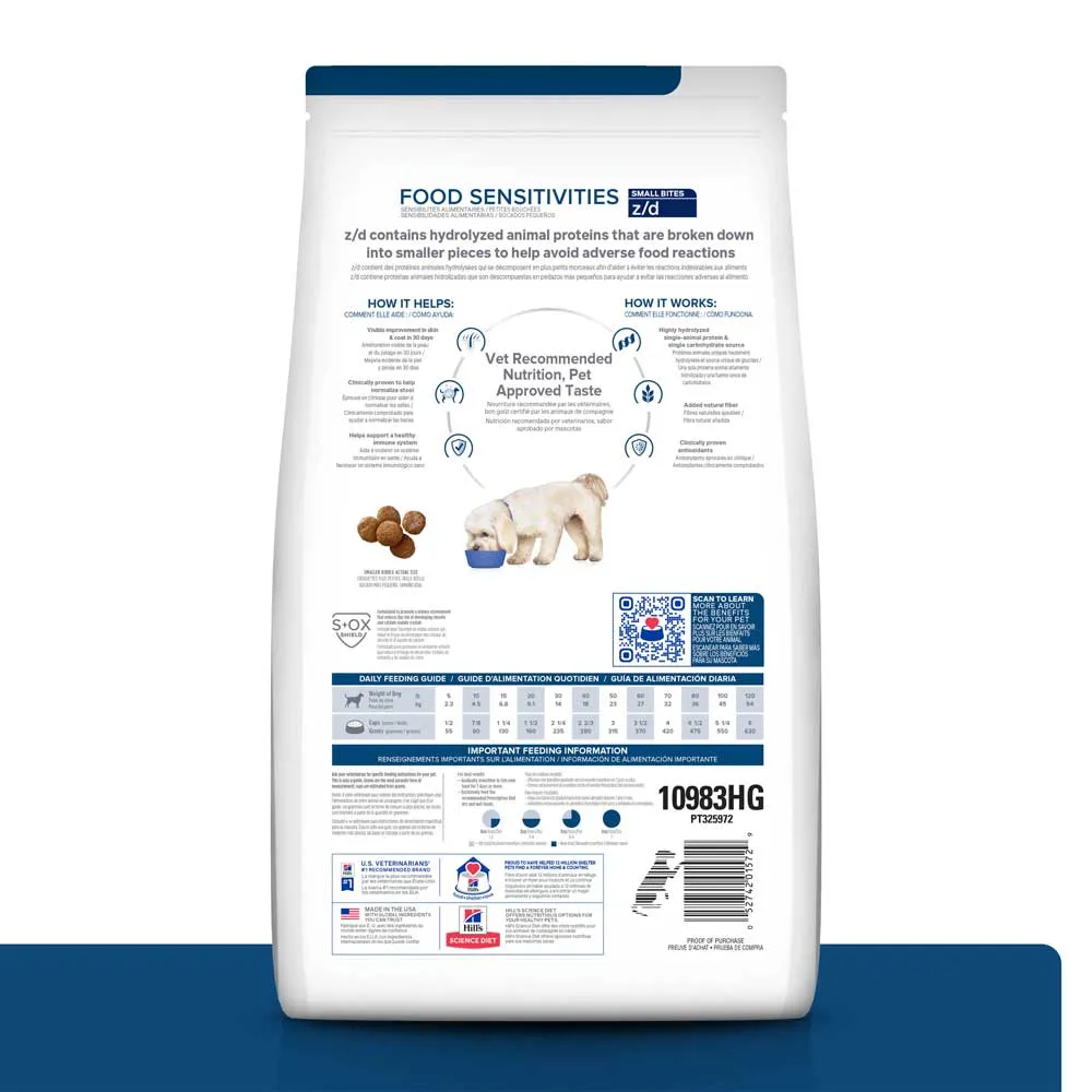 Ração Hill's Prescription Diet Z/D Cães Adultos Pedaços Pequenos Alergias Alimentares e da Pele — foto 2